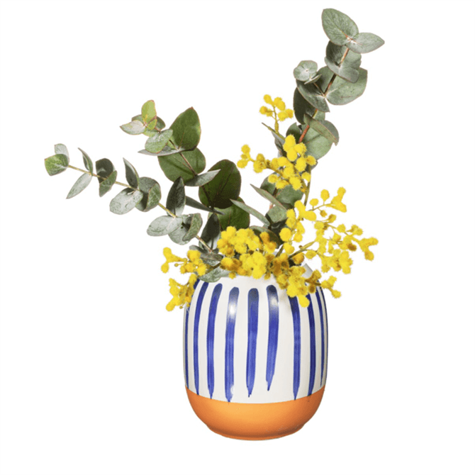 Sass & Belle Paros Blue Stripe Vase Small